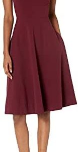 Dress the Population Women's Catalina Solid Sleeveless Fit & Flare Midi Dress