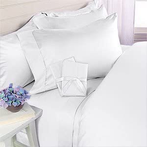 Elegant Comfort 1500 Thread Count - Wrinkle Resistant - Egyptian Quality Ultra Soft Luxurious 4 pcs Bed Sheet Set, Deep Pocket Up to 16" - Many Size and Colors, King, White