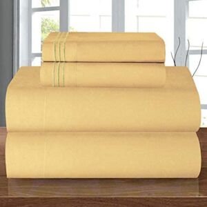 Elegant Comfort Luxury Soft 1500 Thread Count Egyptian 4-Piece Premium Hotel Quality Wrinkle Resistant Coziest Bedding Set, All Around Elastic Fitted Sheet, Deep Pocket up to 16inch, King, Camel-Gold