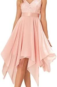 Ever-Pretty Womens Deep V Neck A Line Lace Chiffon Cocktail Dress 0207