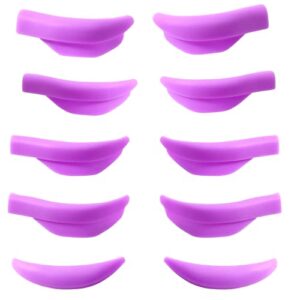 Eyelash Lift Pads Lash Lift Rods Eyelash Perm Silicone Pads 5 Sizes Reusable Soft Lash Lift Shields for Different Length Eyelashes Perfect Lifting (Violets)