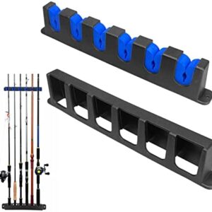 Fishing Rod Holders,Fishing Pole Holder Wall Mount for Garage Door,Fishing Rod Storage Rack for Boat,Vertical 6-Rod Organizer Racks (1 Pair) 