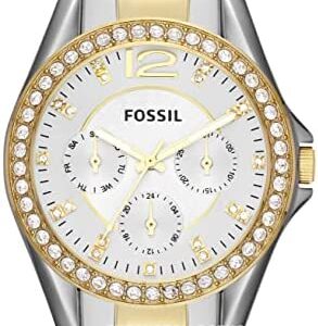 Fossil Women's Riley Stainless Steel Crystal-Accented Multifunction Quartz Watch