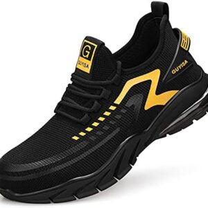 GLANOUDUN Steel Toe Shoes for Men Composite Indestructible Sneakers Men's Industry & Construction Work Shoes Lightweight and Breathable Slip-Resistant Safety Tennis Shoes