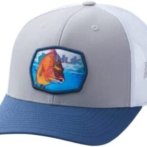 HUK Mens Mesh Trucker Snapback Hat | Anti-Glare Fishing Hat