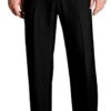 Haggar Men's ECLO Stria Expandable-Waist Plain-Front Dress Pant