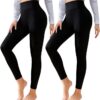 High Waisted Leggings for Women Pack-Black Active High Waisted Soft Tummy Control Workout Running Yoga Pants