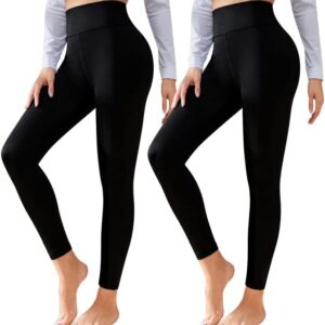 High Waisted Leggings for Women Pack-Black Active High Waisted Soft Tummy Control Workout Running Yoga Pants