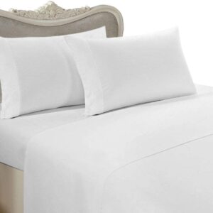 Hotel Luxury 1500 Thread Count 4-Piece Bed Sheet Set Authentic Heavy Egyptian Cotton Fits Mattress 15" to 18'' Inch Deep Pocket, King Size, White Color { Style : Solid }