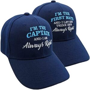 I'm The Captain and I'm The First Mate Always Right Matching Baseball Caps