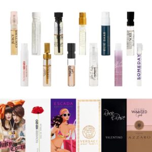 Infinite Scents 12 Women's Designer Fragrance Sampler Collection, 12 Luxury High-End Perfume Vials for Women with Premium Plush Velvet Pouch + Scent Guide for Girlfriend, Wife, Mother
