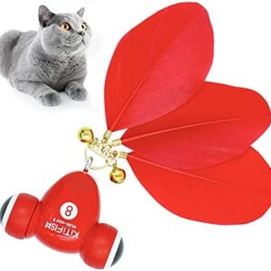 Interactive Cat Toys for Indoor Cats, MayMaw Automatic Kitten Toys with Realistic Goldfish Design, Flowing Feather & Delicate Bell, Electric Pet Toy for Cats to Play Alone for Indoor Cats Interactive