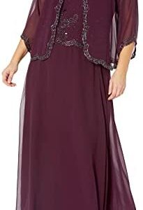 J Kara Women's Plus Size Beaded Jacket Dress