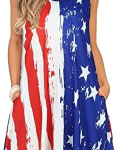 JOELLYUS Summer Dress for Women Casual Tank Sundress Beach Floral Spaghetti Straps Pocket Loose Cover Ups