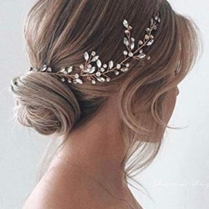 Jakawin Bride Wedding Crystal Hair Vine Silver Rhinestone Hair Piece Bridal Hair Accessories for Women and Girls HV113 (Silver)