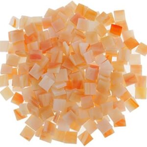 Jili Online 250 Piece Colorful Square Vitreous Glass Mosaic Tiles Pieces for DIY Art and Crafts Supplies 10x10mm - Light Brown
