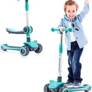 Kick Scooter for Kids Ages 3-5, Foldable & Adjustable Height with Removable Seat,3 LED Light Wheels, Outdoor Activities Sports Toys for Boys Girls Birthday Gifts