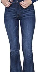 Kimes Ranch Women's Dark Wash Jennifer High Rise Wide Flare Jeans Blue