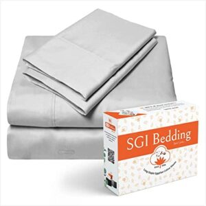 King Size Sheets Luxury Soft 100% Egyptian Cotton - Bed Sheet Set for King Mattress Silver Gray Solid 500 Thread Count Deep Pocket