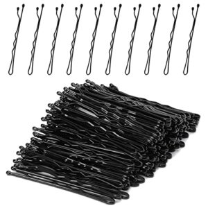 Laicky Bobby Pins, 200Count Black Hair Pins Hairpins with Box for Women Lady Girls Kids Hair Pin Invisible Wave Hairgrip Barrette Hairclip Bulk Hair Accessories (Black,2.2 Inch)