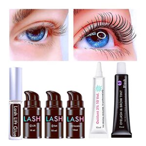 Lash Lift and T-i-n-t At Home, Brow Lamination With Black Stain, Eyelash Lifting Kit In 10 ml Airless Pump, Fresh Lotion Lifts Lash Up & Black For 6 Weeks KERATIN Lash Lifting And Black Coloring