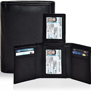 Leather Trifold Wallets for Men with Rfid and 9 Credi Card Front Pocket Wallet