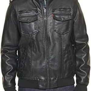 Levi's Men's Faux Leather Sherpa Aviator Bomber Jacket