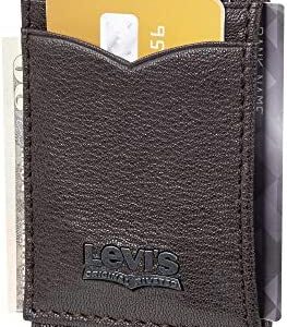Levi's Men's RFID Magnetic Money Clip Front Pocket Wallet With ID Window, Credit Card Slots