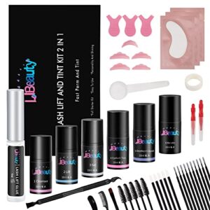 Libeauty Lash Lift and Color Kit, Eyelash Perm Kit, Black Lash Color Kit, Lash Curling Set, Semi-Permanent Curling Perming Wave, Brow Lamination Kit For Salon Home DIY(10ML)