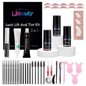 Libeauty Lash Lift and Color Kit, Professional Treatment Lash Enhancers, Fast Lifting Only Takes 15 Mins, Eyelash Black Color Semi-permanent for 8 Weeks (Airless Pump 10 ml)