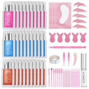 Lomansa Eyelash Perm Kit Professional, Fast Lash Lift and Brow Lamination Kit 2 IN 1, Semi Permanent Curled Perming Lifting Wave with Complete Tools for Salon Grade Home DIY