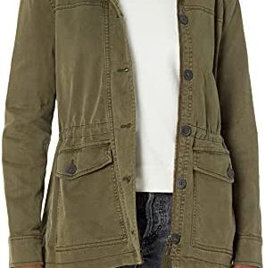 Lucky Brand Women's Long Sleeve Button Up Two Pocket Utility Jacket
