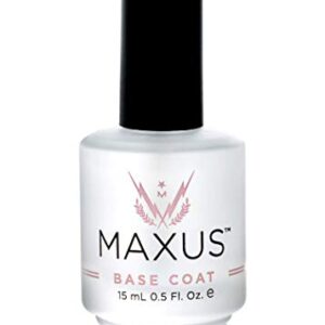 Maxus Nails Base Coat Nail Polish, Clear Nail Plate Protector - 0.5 Oz.