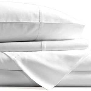 Mayfair Linen 800 Thread Count 100% Pure Cotton Sheets - Hotel Style Egyptian Quality White King Size Bed Sheet Set, Long Staple Cotton, Sateen Weave for Soft Feel, Fits Mattress Upto 18'' DEEP Pocket