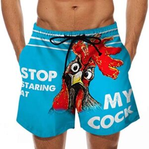 Mens Swim Trunks Quick Dry Swim Shorts with Mesh Lining Funny Swimwear Bathing Suits
