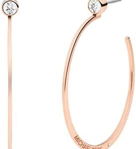 Michael Kors Women's Stainless Steel Rose Gold-Tone Hoop Earrings
