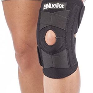 Mueller Sports Medicine Self-Adjusting Knee Stabilizer, For Men and Women, Black, One Size (Pack of 1)