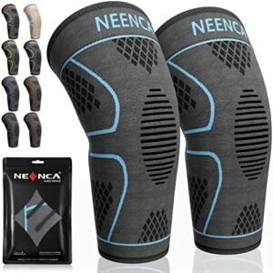 NEENCA 2 Pack Knee Brace, Knee Compression Sleeve Support for Knee Pain, Running, Work Out, Gym, Hiking, Arthritis, ACL, PCL, Joint Pain Relief, Meniscus Tear, Injury Recovery, Sports