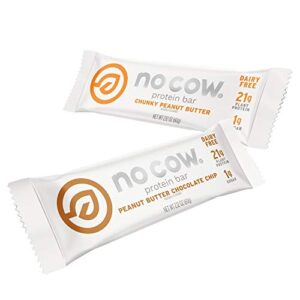 No Cow Protein Bars, Peanut Butter Lovers Pack, 20g Plant Based Vegan Protein, Keto Friendly, Low Sugar, Low Carb, Low Calorie, Gluten Free, Naturally Sweetened, Dairy Free, Non GMO, Kosher, 12 Pack