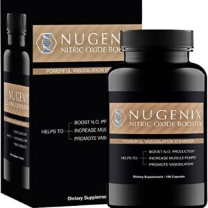 Nugenix Nitric Oxide Booster Supplement - L-Arginine, L-Citrulline, Beet Extract, Pine Bark Extract - Vasodilator - 100 Capsules