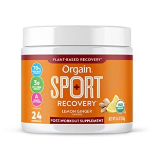 Orgain Lemonade Sport Recovery Post-Workout Powder - Made with Apple Cider Vinegar, Turmeric, Ginger, and Ashwaganda, Gluten Free, Non-GMO, Vegan, Dairy and Soy Free - 0.53 lbs (Packaging May Vary)
