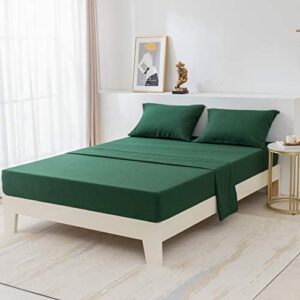 PY Home & Sport King Size Bed Sheets Set 4 Piece 1800 Thread Count Green Bed Sheets King Set with 16" Deep Pocket Super Soft and Comforterble (Green, King)