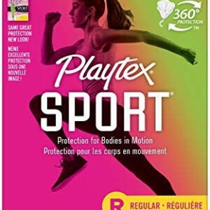 Playtex Tampones deportivos con tecnología FlexFit, regular, sin perfume, 18 unidades