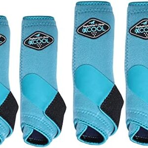 Professional's Choice Sports Medicine Products 2XCOOL Horse Boots Front Pair Equine Athletic Wrap Medium Turquoise 4-Pack