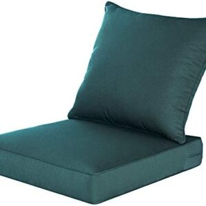 QILLOWAY Outdoor Chair Cushion Set,All Weather Outdoor Cushions for Patio Furniture.Mallard / Forest Green