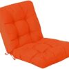 QILLOWAY Outdoor Seat/Back Chair Cushion Tufted Pillow , Spring/Summer Seasonal Replacement Cushions. (Orange)