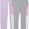 Reebok Girls' 2-Pack Basic Active Performance Leggings/Yoga Pants-Ankle Length