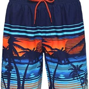 Rokka&Rolla Men's Swim Trunks Quick Dry Beach Shorts with Mesh Lining Swimwear Bathing Suit