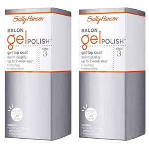 Sally Hansen Salon Gel Polish Nail Top Coat, 0.14 Fl Oz, Pack of 2