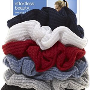 Scünci® The Original Scrunchie® Waffle Knit Scrunchies in Navy, White, Red, Blue, Grey and Black, 6 Count